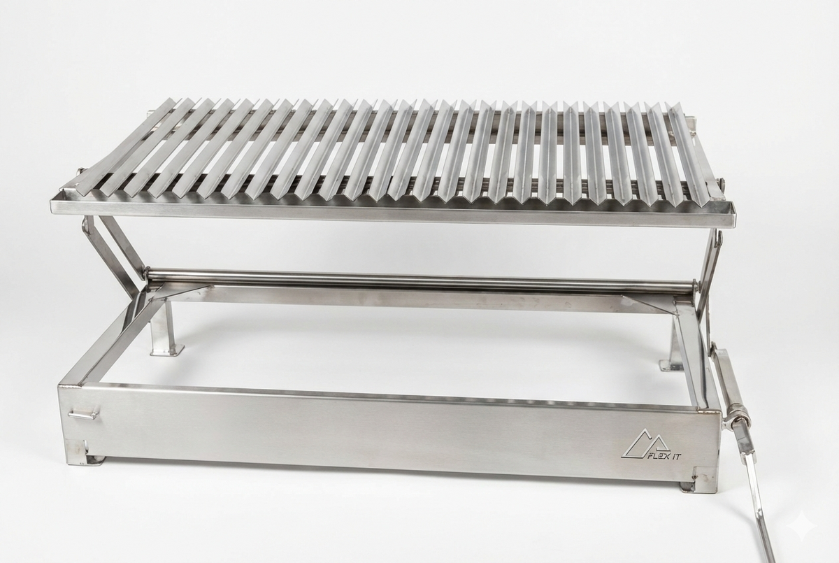 Parrilla Empotrable a Carbón en Acero Inoxidable – Sistema Elevable