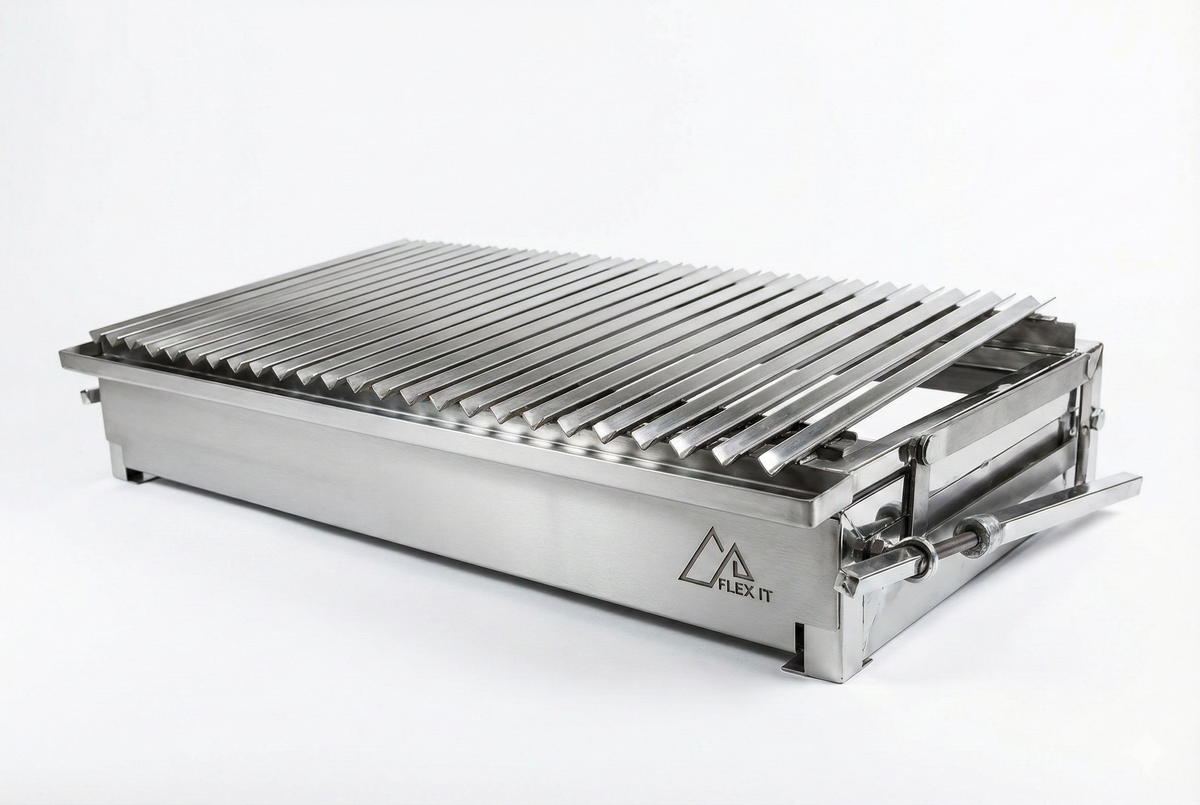 Parrilla Empotrable a Carbón en Acero Inoxidable – Sistema Elevable