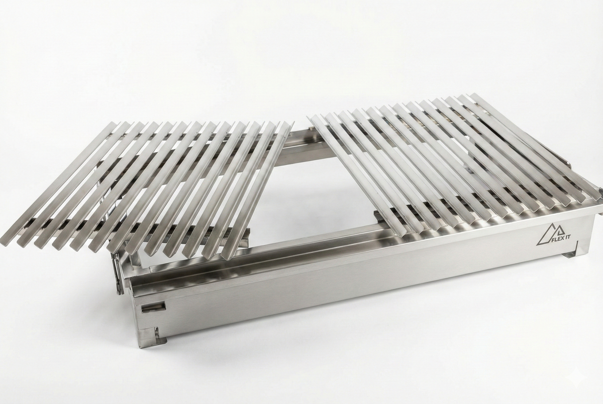 Parrilla Empotrable a Carbón en Acero Inoxidable – Sistema Elevable