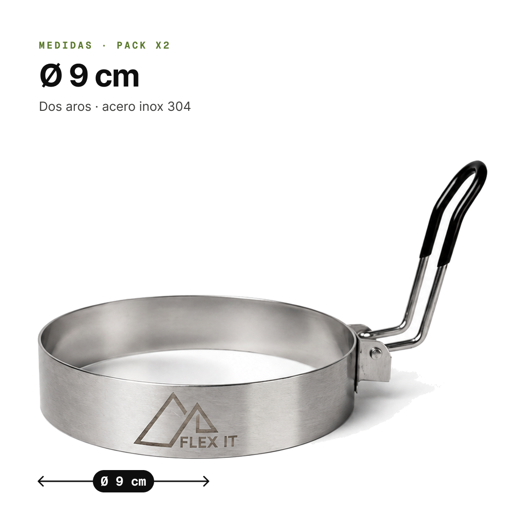 Medidas aro molde para huevo: 9 cm de diámetro, pack x2