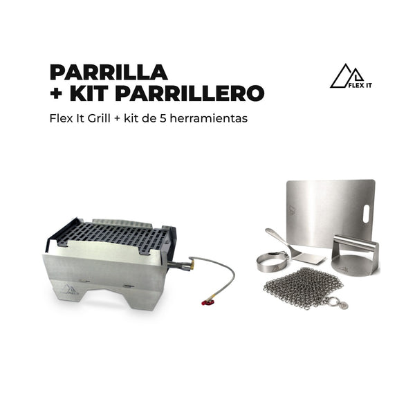 Parrilla Flex It Grill + Kit Parrillero de 5 herramientas