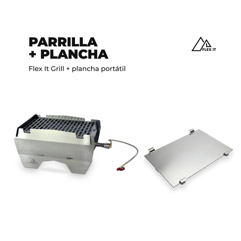 Parrilla Flex It Grill + plancha portátil