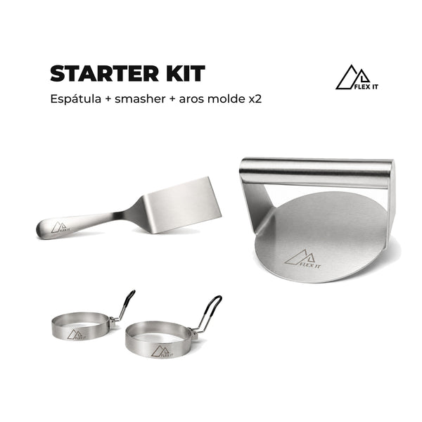 Starter Kit Flex It: espátula, smasher y aros molde x2
